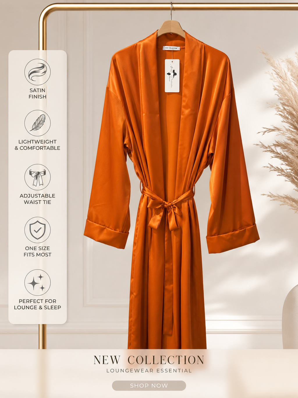 ✨ Luxury Satin Kimono Robe