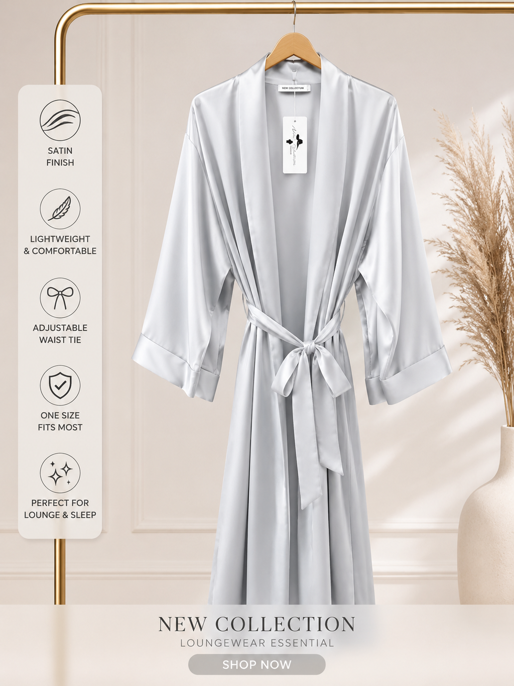 ✨ Luxury Satin Kimono Robe