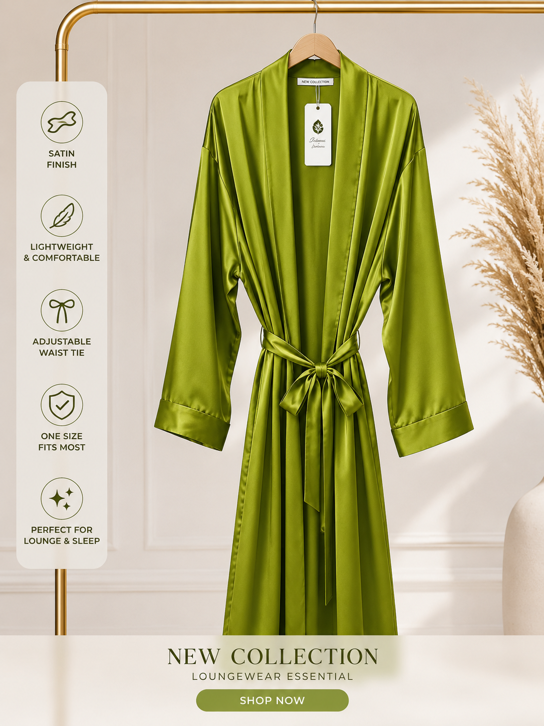 ✨ Luxury Satin Kimono Robe