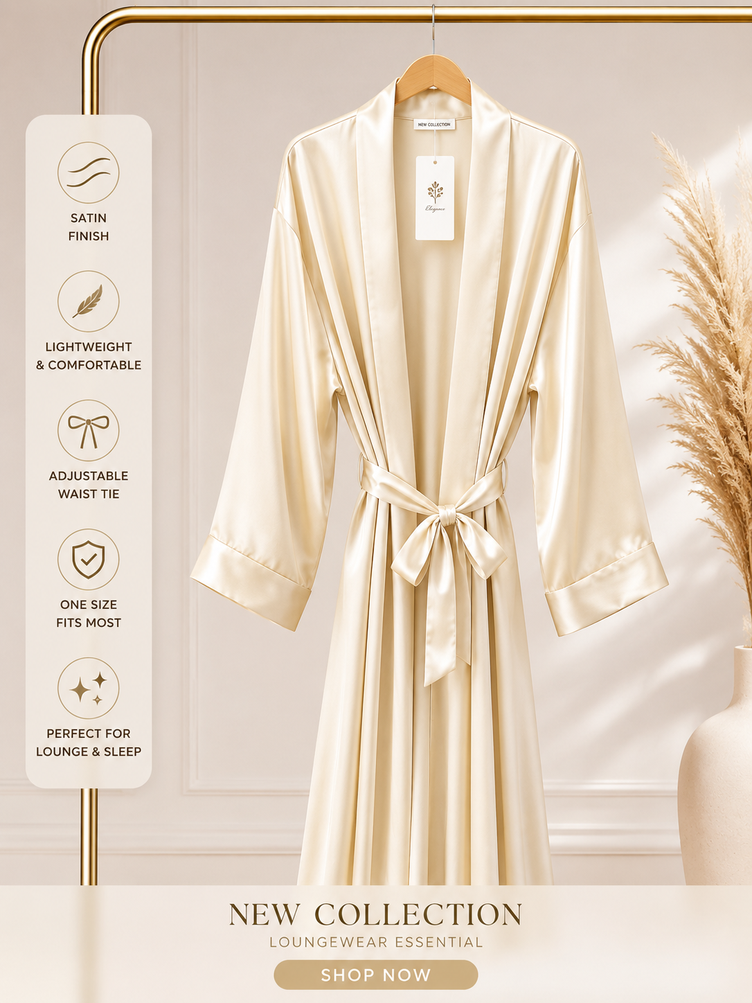 ✨ Luxury Satin Kimono Robe