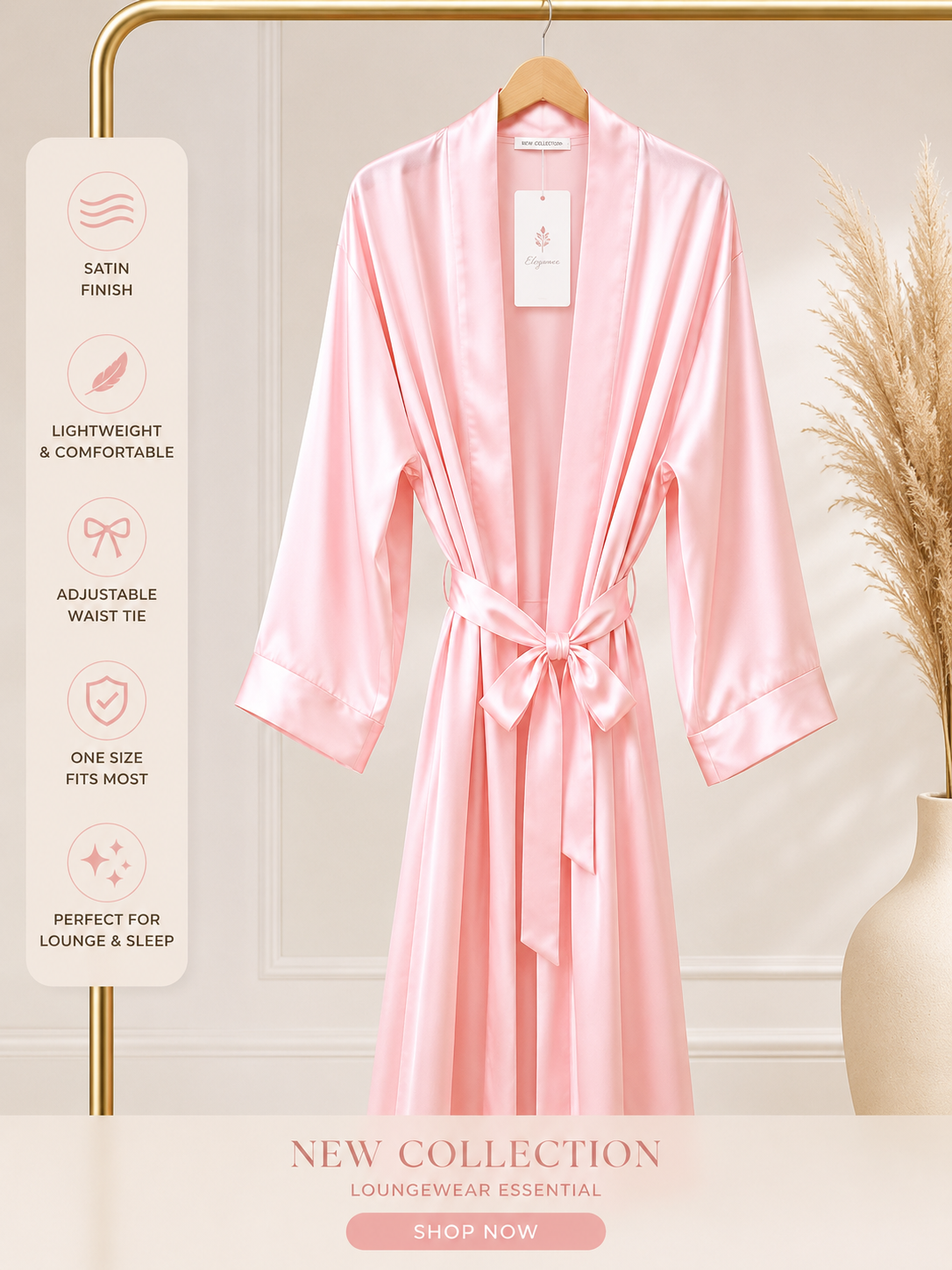 ✨ Luxury Satin Kimono Robe